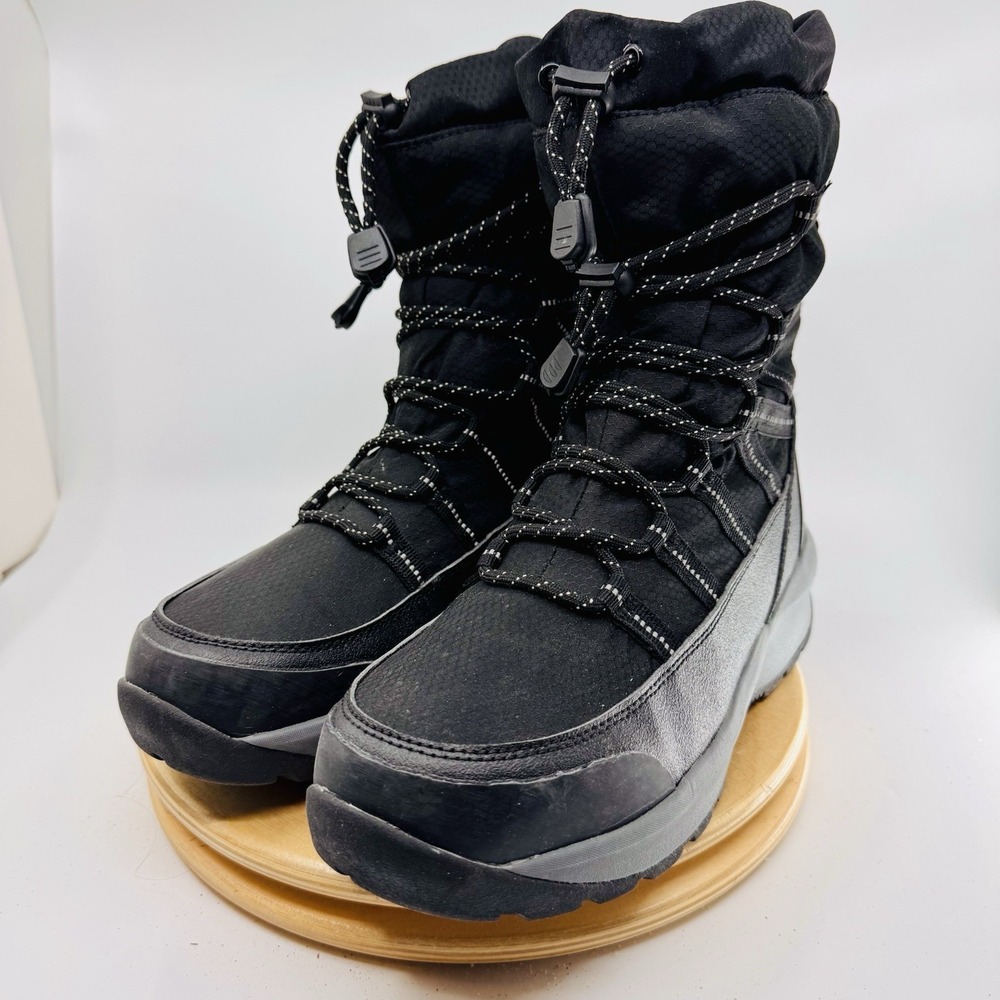 Lands End Squall Packable Snow Boots Women's 8 Black Insulated Winter